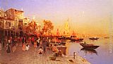 Wilhelm Velten Paintings - An Italian Port by Wilhelm von Gegerfelt